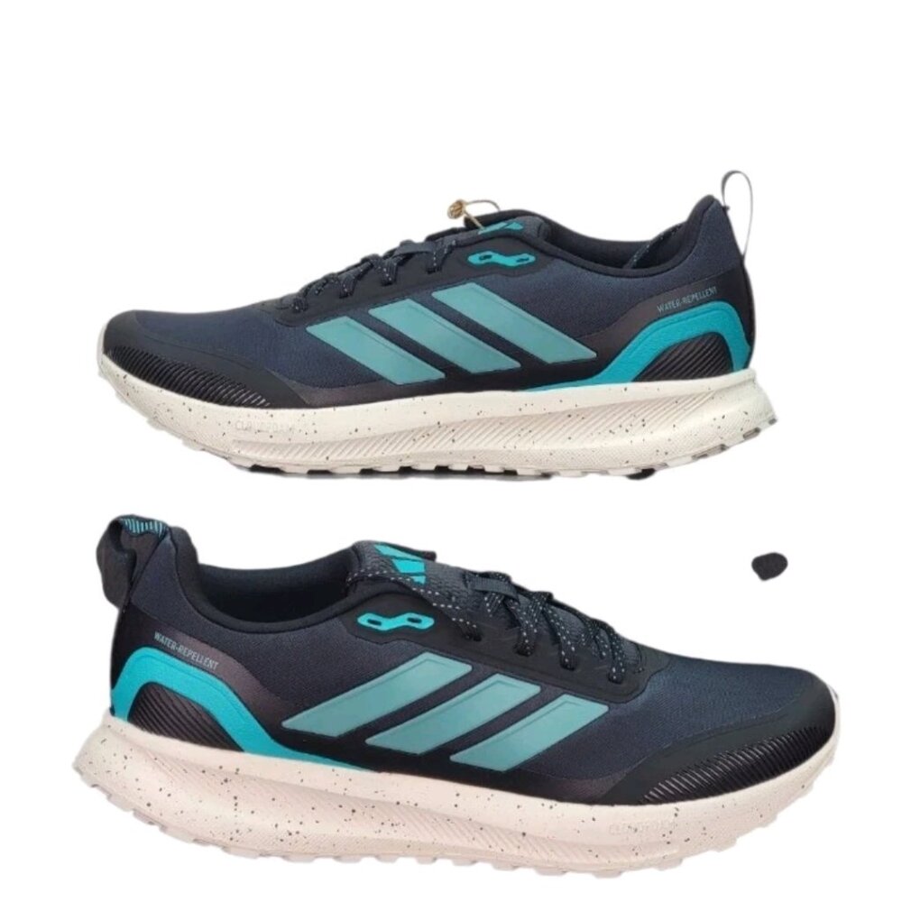 Adidas RunFalcon-TR-Men's Size 8- Running Shoes Black Teal Sneakers